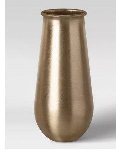 12" x 5" Decorative Metal Vase Brass
